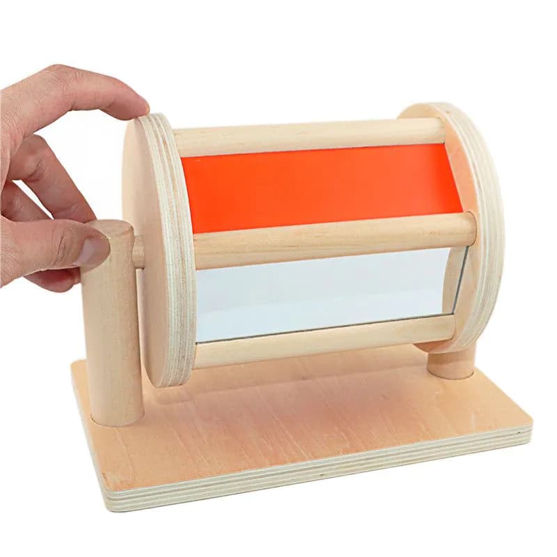 image-Mirror Wooden Textile Drum Montessori Early Education Teaching Aids