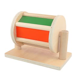 image-Mirror Wooden Textile Drum Montessori Early Education Teaching Aids