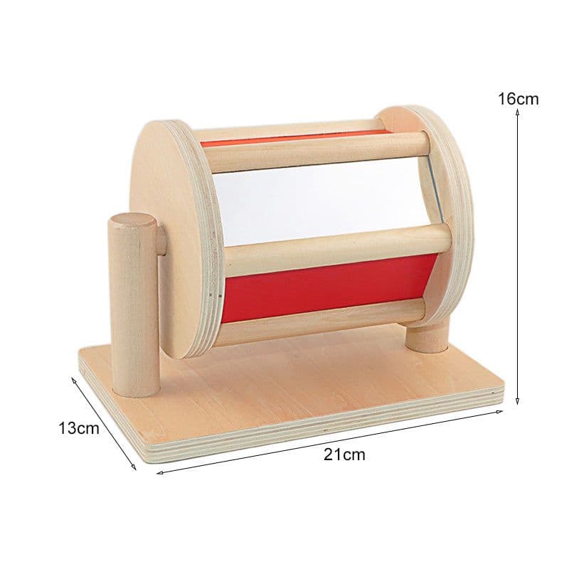 image-Mirror Wooden Textile Drum Montessori Early Education Teaching Aids
