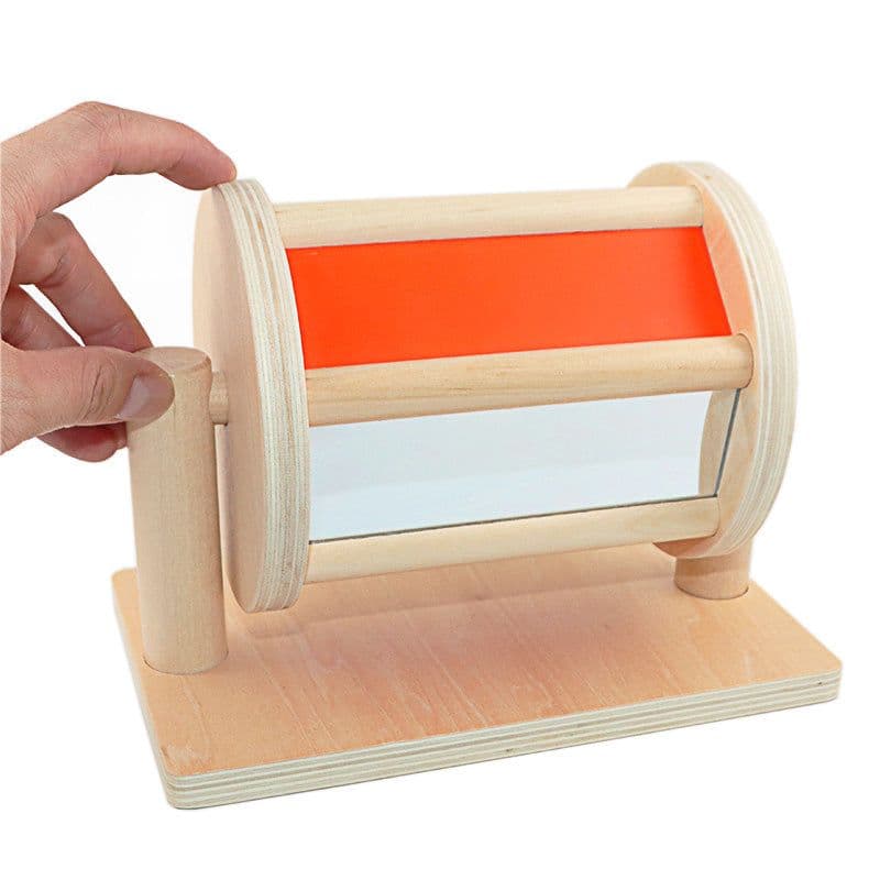image-Mirror Wooden Textile Drum Montessori Early Education Teaching Aids