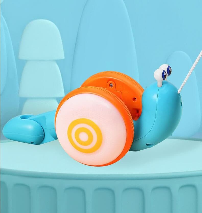 image-Children's Creative Leash Drag Snail Light Music Baby Pull Line Cartoon Boy And Girl Toys