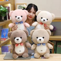 image-Lovely Bow Tie Teddy Bear Doll Soft Plush Stuffed Animal Toyx Kids Lovers Birthday Baby Gift