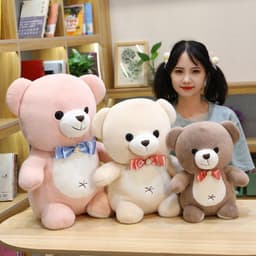 image-Lovely Bow Tie Teddy Bear Doll Soft Plush Stuffed Animal Toyx Kids Lovers Birthday Baby Gift