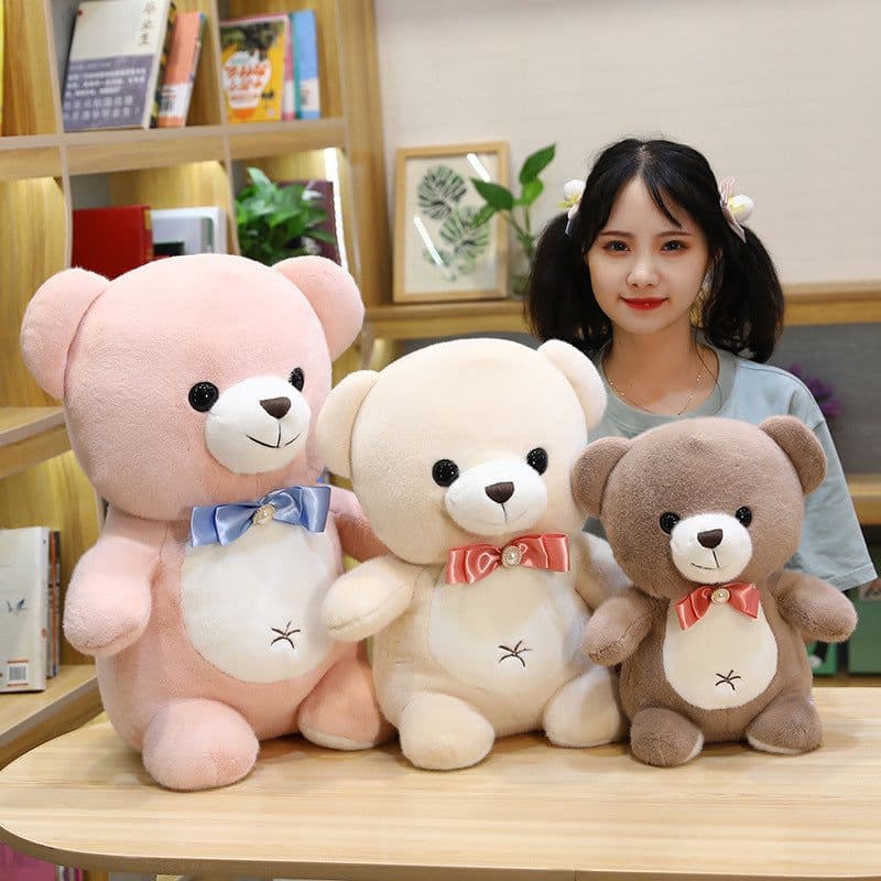 image-Lovely Bow Tie Teddy Bear Doll Soft Plush Stuffed Animal Toyx Kids Lovers Birthday Baby Gift