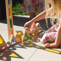 image-Wooden Acrylic Rainbow Building Blocks Children's Early Education Educational Toys