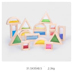 image-Wooden Acrylic Rainbow Building Blocks Children's Early Education Educational Toys