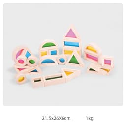image-Wooden Acrylic Rainbow Building Blocks Children's Early Education Educational Toys