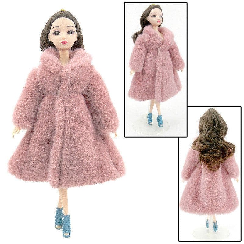 image-Casual Girl Doll Fashion Plush Coat Cloak