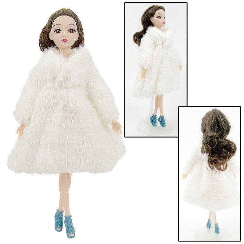 image-Casual Girl Doll Fashion Plush Coat Cloak