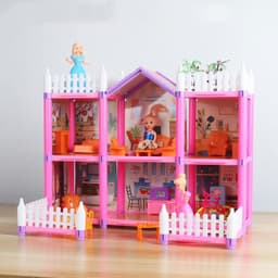 image-Toy Girl Princess Castle Villa Hut Children Play House Toy Girl Simulation Room Doll House Gift