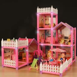image-Toy Girl Princess Castle Villa Hut Children Play House Toy Girl Simulation Room Doll House Gift