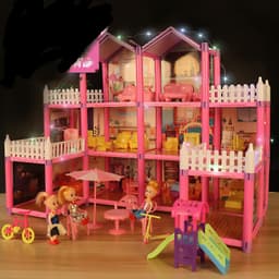 image-Toy Girl Princess Castle Villa Hut Children Play House Toy Girl Simulation Room Doll House Gift