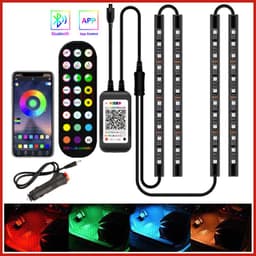 image-Styling Decorative Lamp LED Car Interior Light Waterproof Ambient Lamp Of Wireless Remote Music Control Car RGB Strip Lights