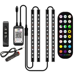 image-Styling Decorative Lamp LED Car Interior Light Waterproof Ambient Lamp Of Wireless Remote Music Control Car RGB Strip Lights