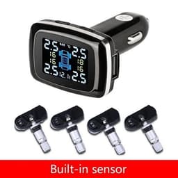 image-Tire Pressure Monitoring System Sensors Cigarette Lighter USB port Auto Security Alarm Systems Tire Pressure