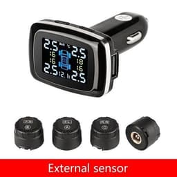 image-Tire Pressure Monitoring System Sensors Cigarette Lighter USB port Auto Security Alarm Systems Tire Pressure
