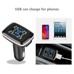 image-Tire Pressure Monitoring System Sensors Cigarette Lighter USB port Auto Security Alarm Systems Tire Pressure