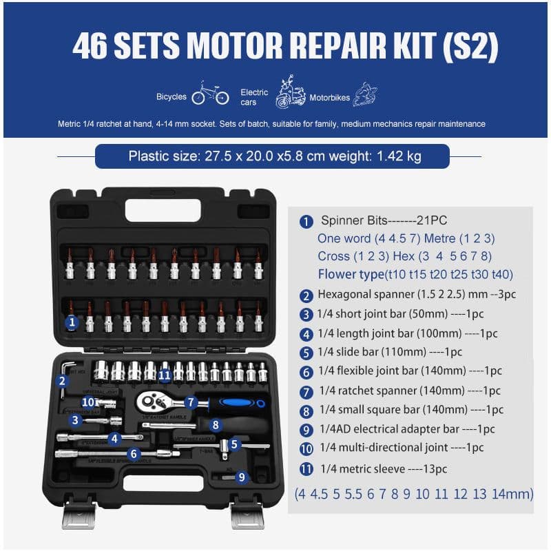 image-Socket Ratchet Wrench Set Repair Tools