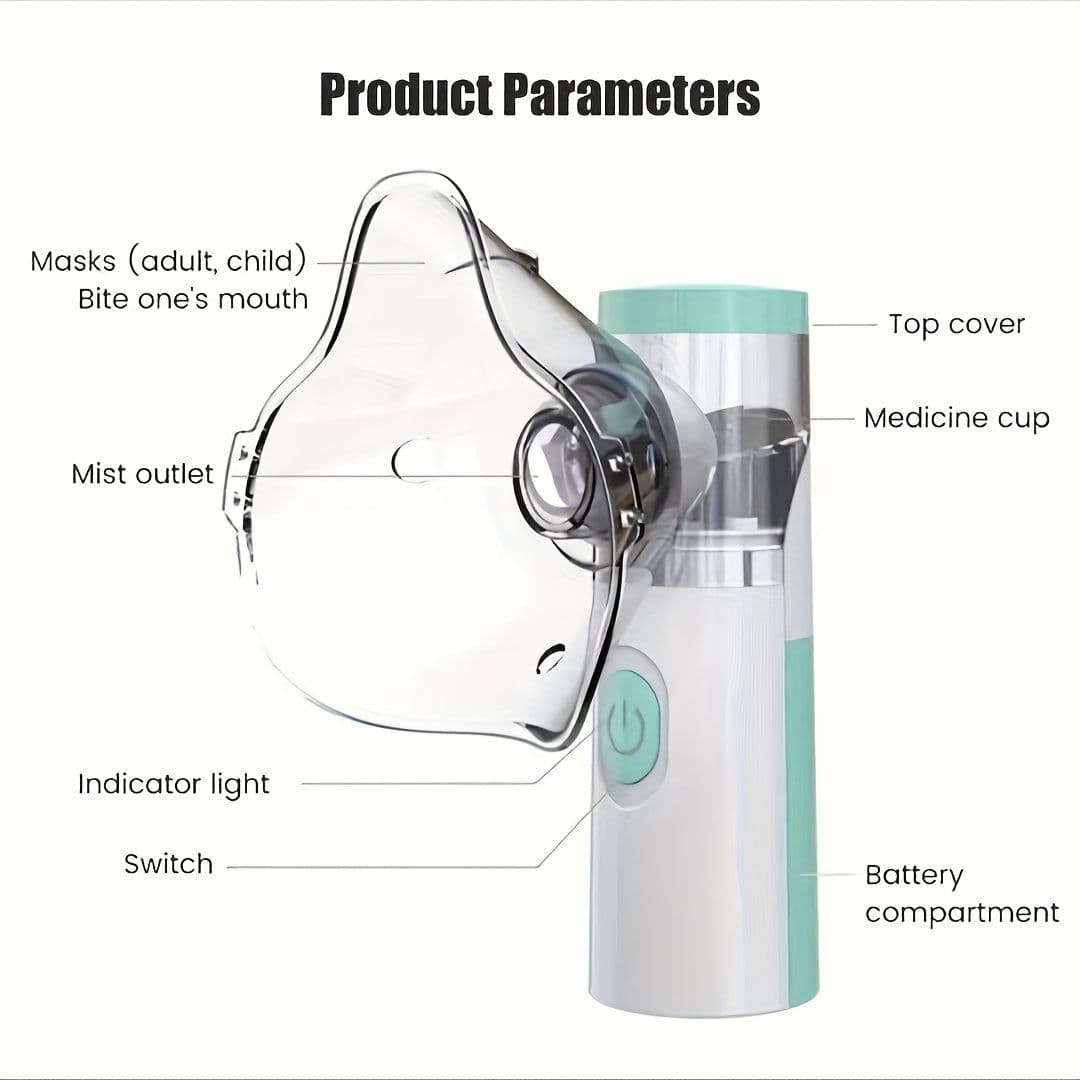 image-Portable Nebulizer Steam Inhaler, Handheld Mesh Nebulizers Cool Mist Steam Inhaler, Mini Nebulizer Machine For Home Office Travel Use Ultrasonic Portable Micro Mesh Handheld Nebulizer, For Household
