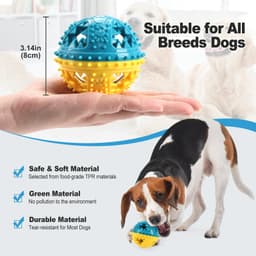 image-Dog Chew Toys Grinding Teeth Sound Ball Toys Leaking Food Balls Anti Bite Interactive Training Cleaning Teeth Toys Pet Products