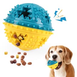 image-Dog Chew Toys Grinding Teeth Sound Ball Toys Leaking Food Balls Anti Bite Interactive Training Cleaning Teeth Toys Pet Products