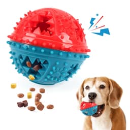 image-Dog Chew Toys Grinding Teeth Sound Ball Toys Leaking Food Balls Anti Bite Interactive Training Cleaning Teeth Toys Pet Products