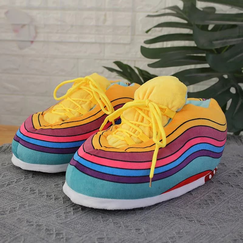 image-Spot spoof AJ cotton slippers for men and women winter fat fat head a cone j bread plush shoes winter coconut big cotton shoes