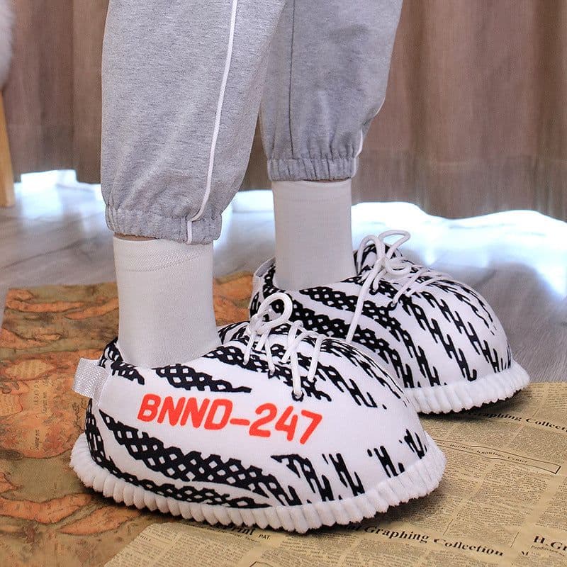 image-Spot spoof AJ cotton slippers for men and women winter fat fat head a cone j bread plush shoes winter coconut big cotton shoes