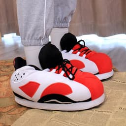 image-Spot spoof AJ cotton slippers for men and women winter fat fat head a cone j bread plush shoes winter coconut big cotton shoes