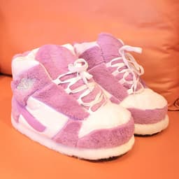 image-Spot spoof AJ cotton slippers for men and women winter fat fat head a cone j bread plush shoes winter coconut big cotton shoes