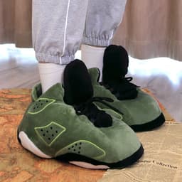 image-Spot spoof AJ cotton slippers for men and women winter fat fat head a cone j bread plush shoes winter coconut big cotton shoes