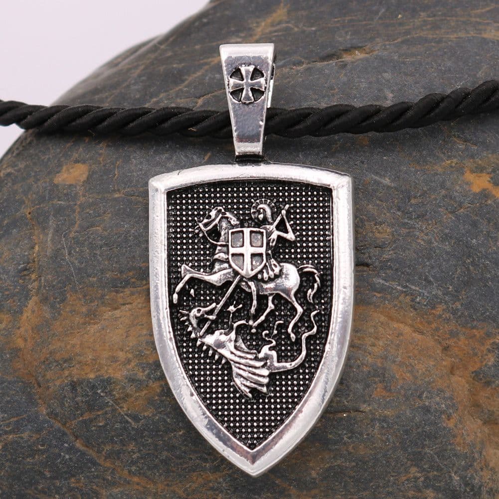 image-Foreign trade explosion models men's necklace Archangel St. Michael Holy Shield Protection Charm Russian Orthodox Pendant