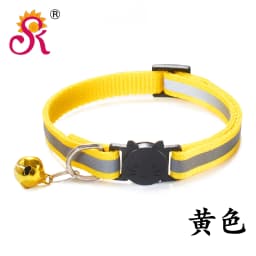 image-1.0 Reflective black cat head safety buckle collar cat collar pet cat bell collar dog collar spot factory