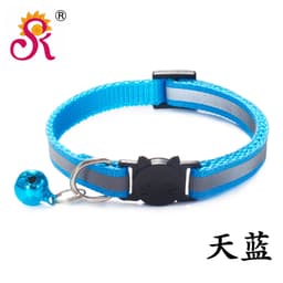 image-1.0 Reflective black cat head safety buckle collar cat collar pet cat bell collar dog collar spot factory