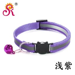image-1.0 Reflective black cat head safety buckle collar cat collar pet cat bell collar dog collar spot factory