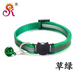 image-1.0 Reflective black cat head safety buckle collar cat collar pet cat bell collar dog collar spot factory