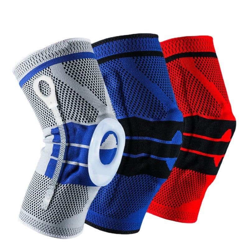 image-Sports Knee Pads Silicone Spring Support Knee Pads Basketball Cycling Mountaineering Running Fitness Sports Outdoor Knee Pads