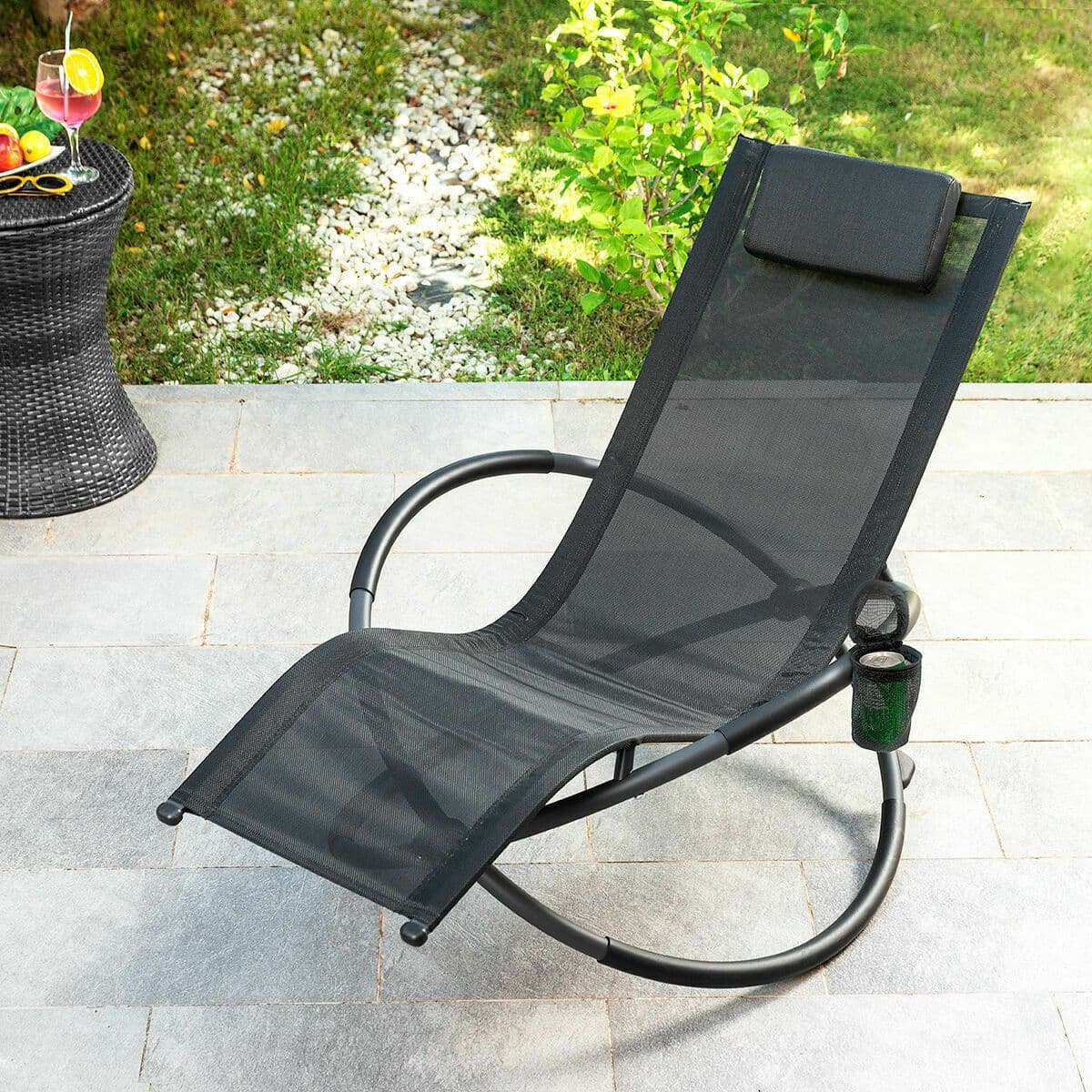 image-Folding Orbital Rocking Sun Lounger Rockorb InnovaGoods