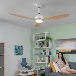 image-LED Ceiling Fan with 3 ABS Blades Wuled InnovaGoods Wood 36 W 52" Ø132 cm