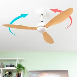 image-LED Ceiling Fan with 3 ABS Blades Wuled InnovaGoods Wood 36 W 52" Ø132 cm