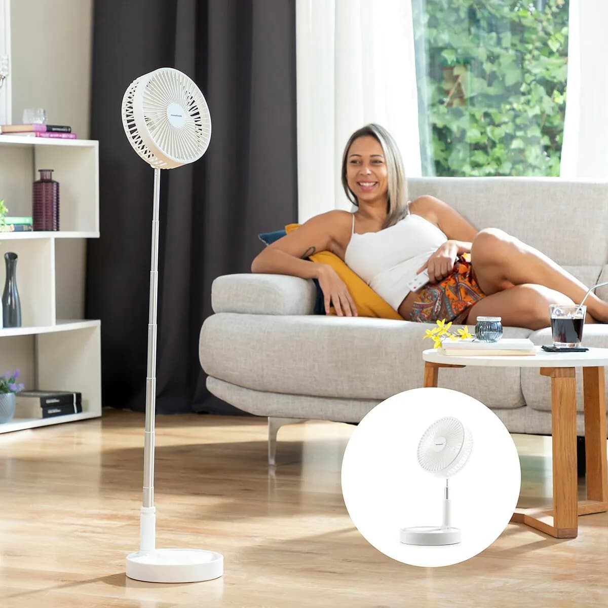 image-3 in 1 Foldable Rechargeable Fan Fandle InnovaGoods Ø7,7'' 7200 mAh