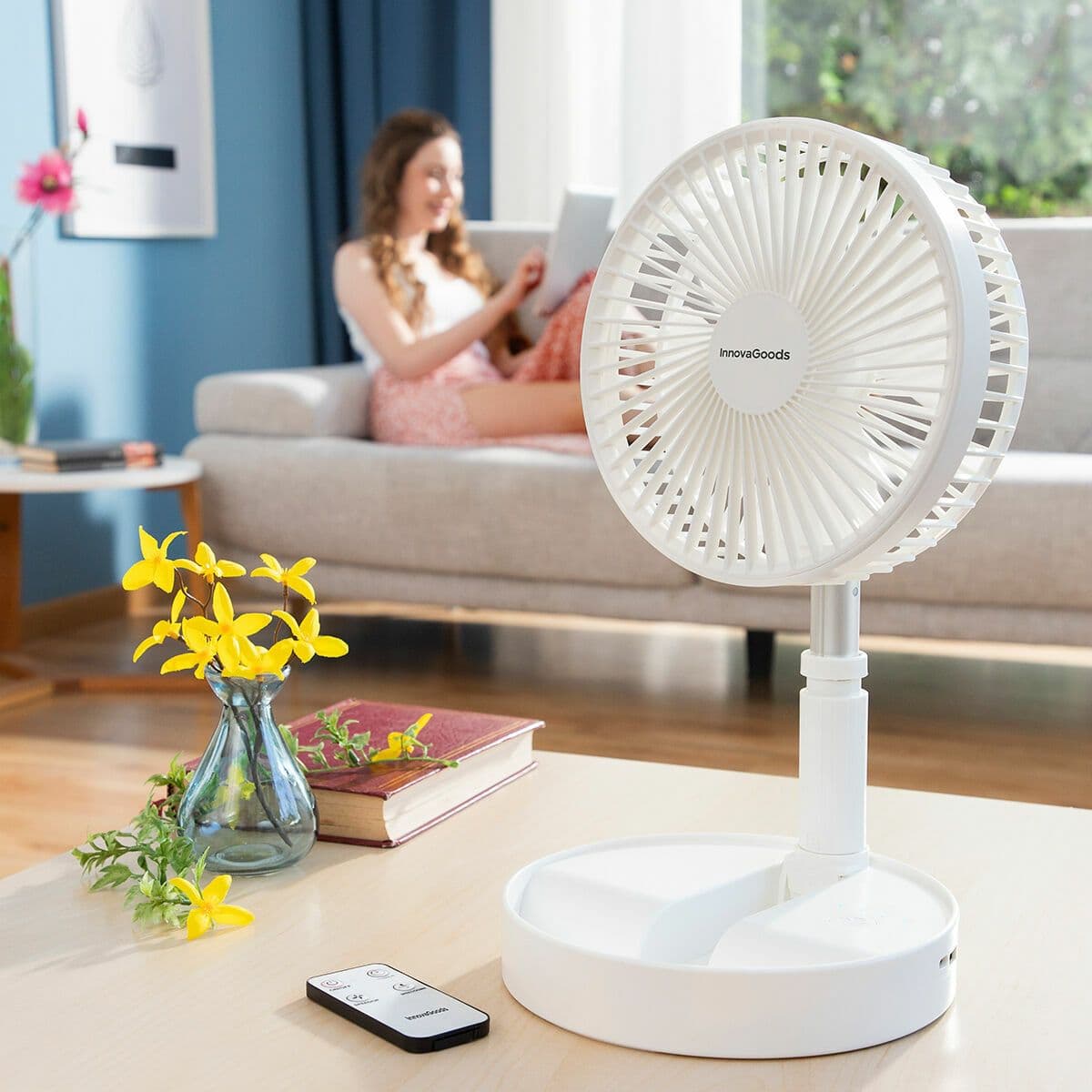 image-3 in 1 Foldable Rechargeable Fan Fandle InnovaGoods Ø7,7'' 7200 mAh