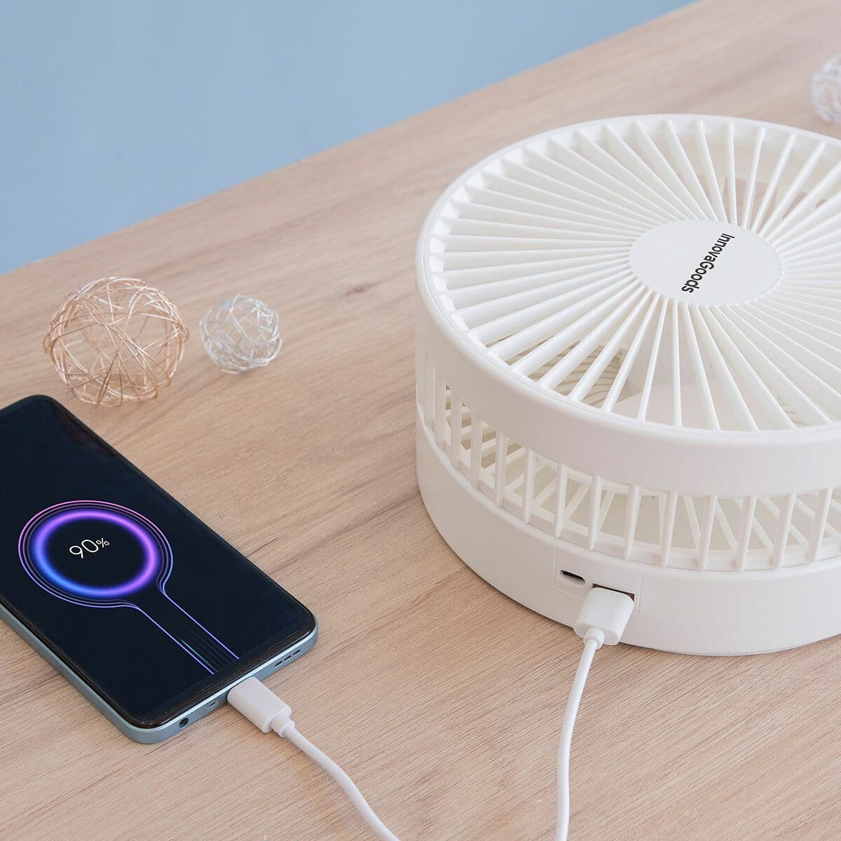 image-3 in 1 Foldable Rechargeable Fan Fandle InnovaGoods Ø7,7'' 7200 mAh