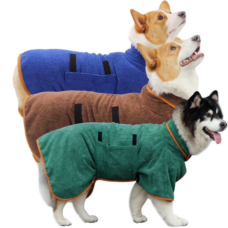 image-Pet it Amazon absorbent pet bathrobe wrapped waist microfiber thickened bathing cat and dog bathrobe towel factory