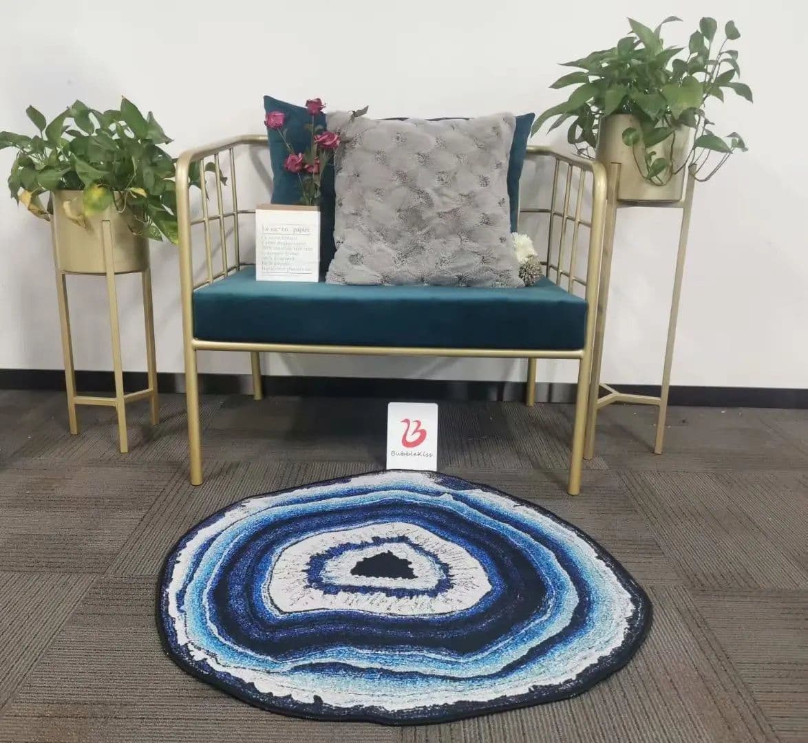 image-Bubble Kiss Simple Style Carpets Creativity Pattern Living Room Bedroom Area Rugs Decor Customized Comfortable Non-Slip Door Mat