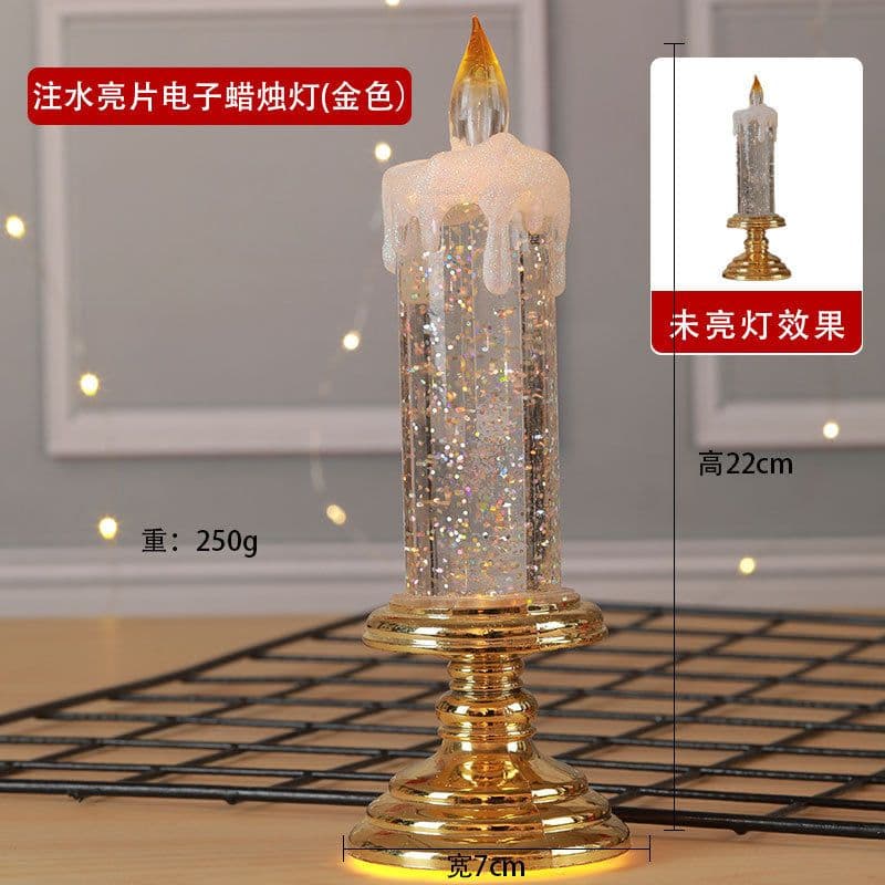 image-LED electronic sequin candle light creative layout New Year Christmas scene plastic props decoration Halloween
