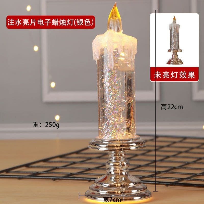 image-LED electronic sequin candle light creative layout New Year Christmas scene plastic props decoration Halloween
