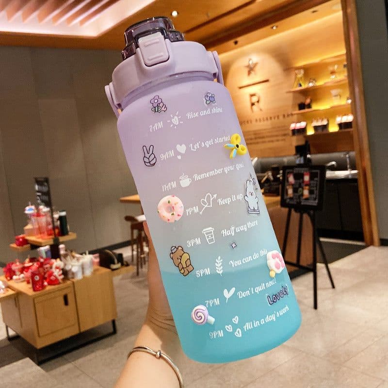 image-Cross-border large-capacity outdoor straw cup portable portable plastic cup student sports bottle boys and girls space cup