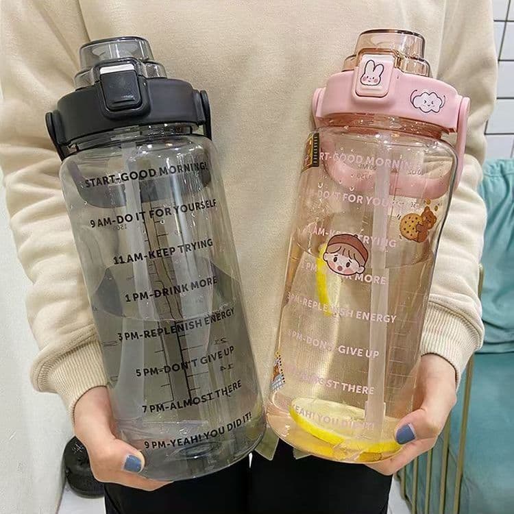 image-Cross-border large-capacity outdoor straw cup portable portable plastic cup student sports bottle boys and girls space cup