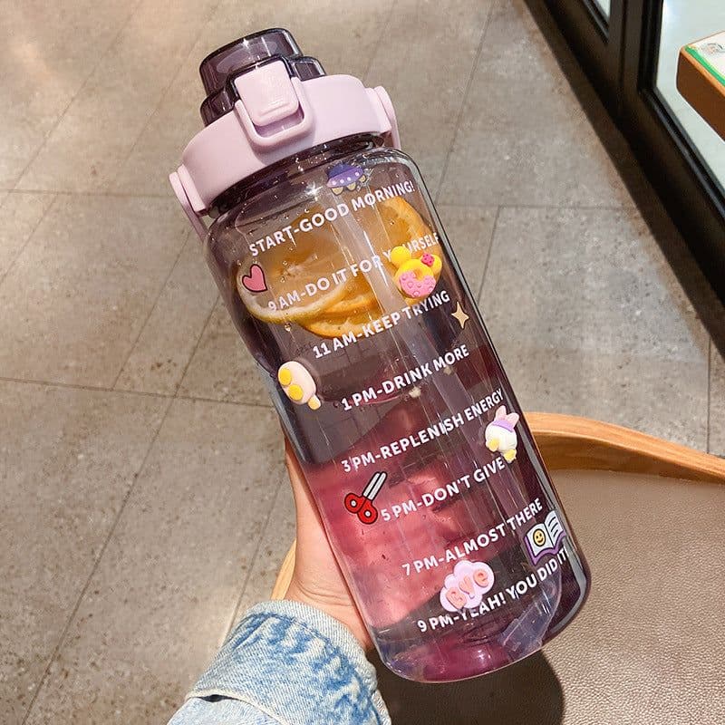 image-Cross-border large-capacity outdoor straw cup portable portable plastic cup student sports bottle boys and girls space cup